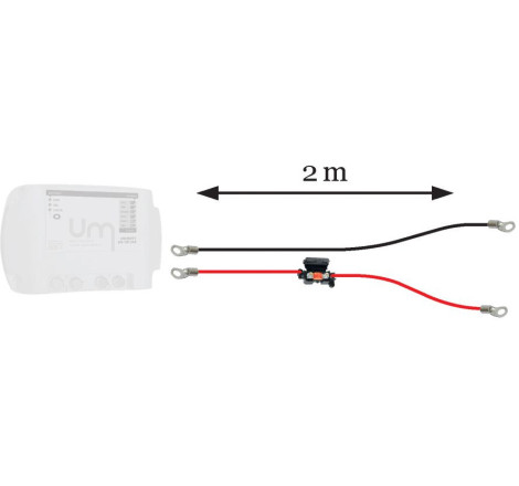 Uniteck KIT Connexion Batterie 16.2M - câble 16mm²- 2x2m + kit protection fusible + cosses M8