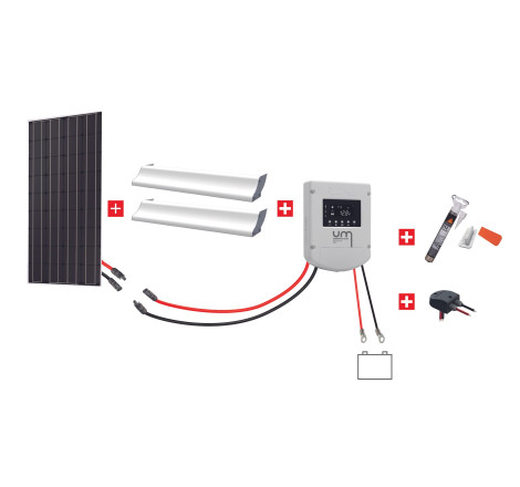 Kit solaire CAMPING-CAR Uniteck - 100W 12V - Monocristallin