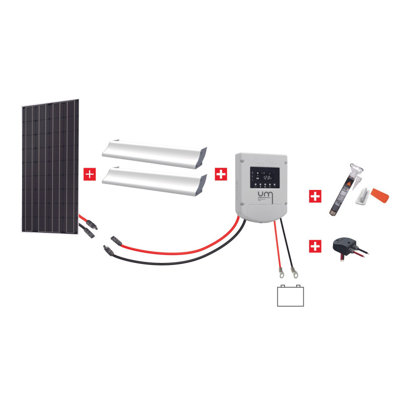 Kit solaire CAMPING-CAR Uniteck - 100W 12V - Monocristallin