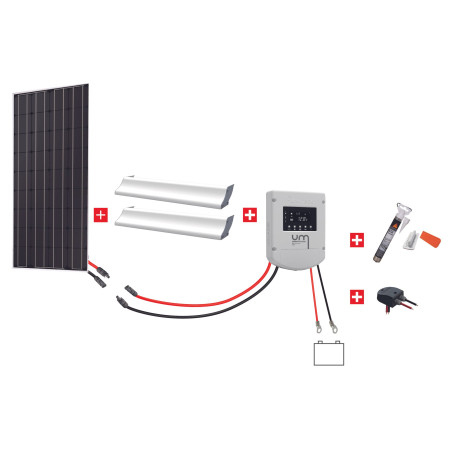 Kit solaire CAMPING-CAR Uniteck - 150W 12V - Monocristallin