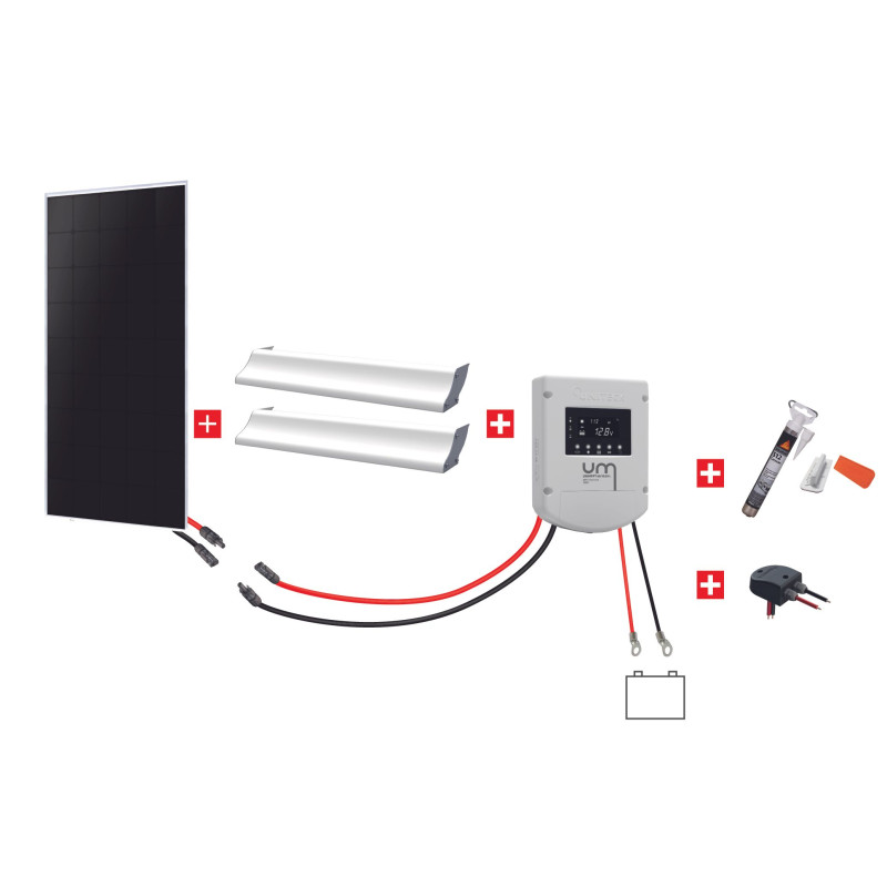 Kit solaire CAMPING-CAR Uniteck - 150W 12V - Back contact