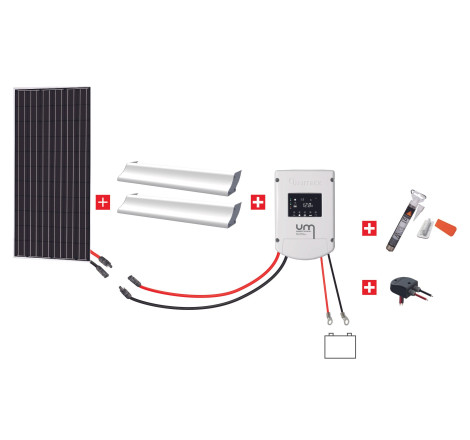 Kit solaire CAMPING-CAR Uniteck - 200W 12V/24V - Monocristallin