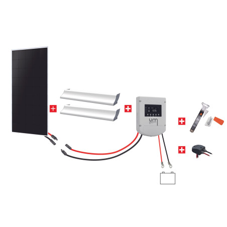 Kit solaire CAMPING-CAR Uniteck - 200W 12V - Back contact