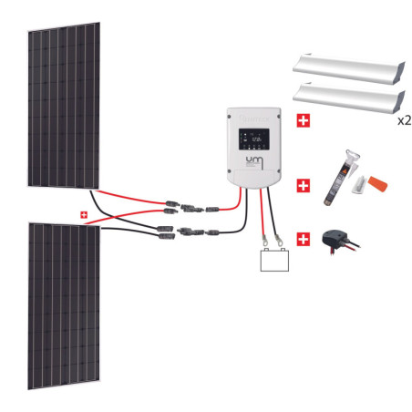 Kit solaire CAMPING-CAR Uniteck - 200W 12V (2x100W) - Monocristallin