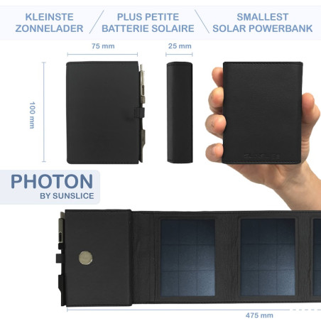 Chargeur solaire portable SunSlice Photon 4W 20Wh