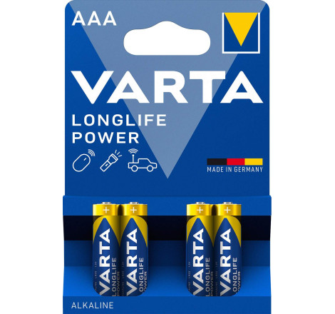 4 Piles Alcalines AAA / LR03 Varta LongLife Power