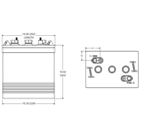 Batterie traction Trojan T145 plomb acide 260Ah