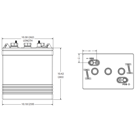 Batterie traction Trojan T145 plomb acide 260Ah