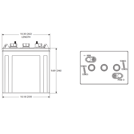 Batterie traction Trojan T125 plomb acide 240Ah