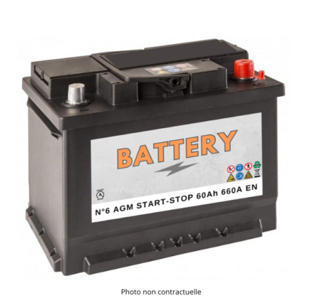 Batterie voiture Start&Stop AGM BATTERY BAT-6 12V 60Ah 660A