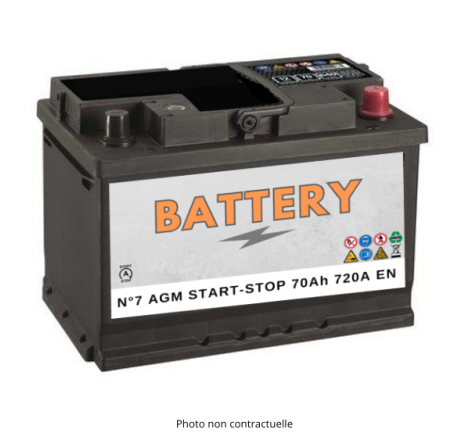 Batterie voiture Start&Stop AGM BATTERY BAT-7 12V 70Ah 720A