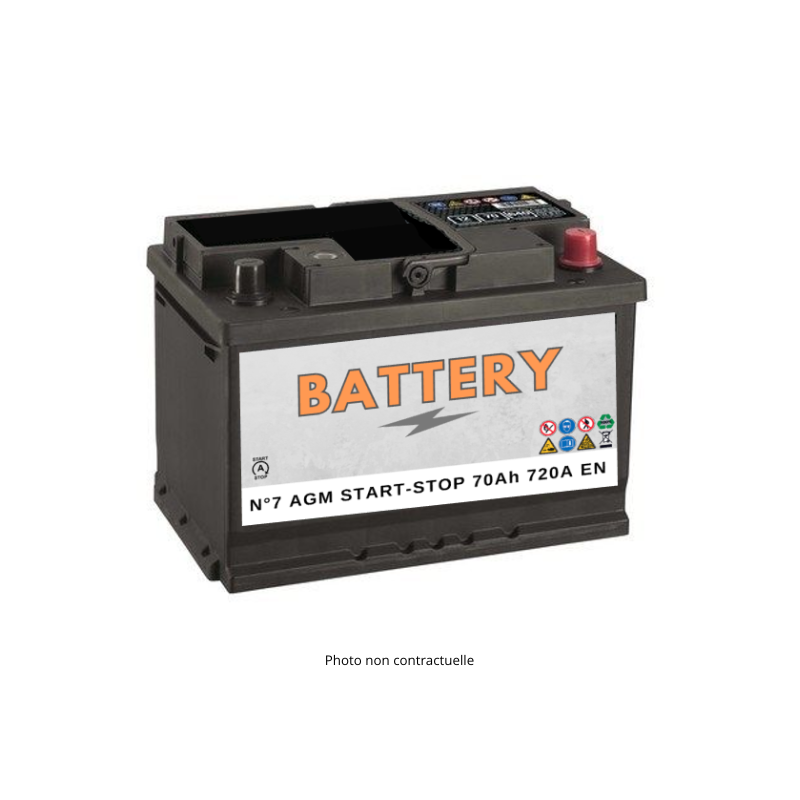 Batterie voiture Start&Stop AGM BATTERY BAT-7 12V 70Ah 720A