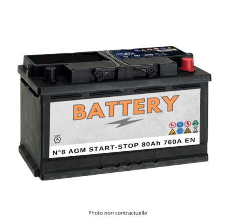 Batterie voiture Start&Stop AGM BATTERY BAT-8 12V 80Ah 760A