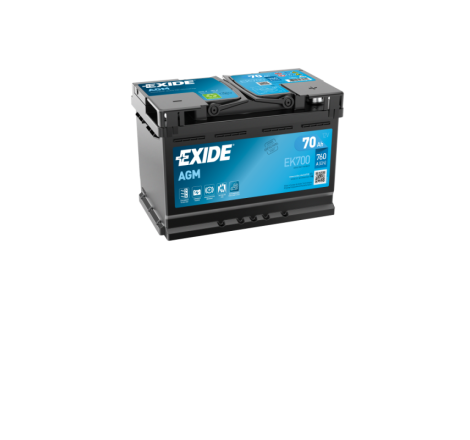 Batterie Voiture Start & Stop AGM EXIDE EK700 12V 70Ah 760A