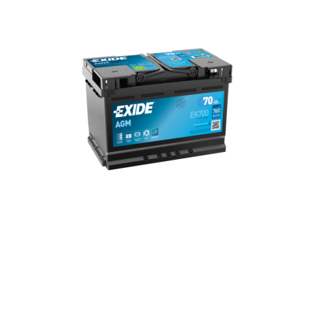 Batterie Voiture Start & Stop AGM EXIDE EK700 12V 70Ah 760A