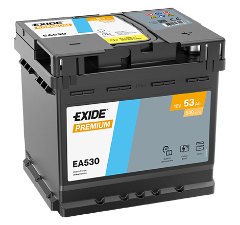 Batterie Voiture EXIDE EA530 12V 53Ah 540A