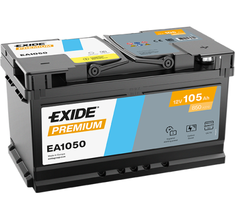 Batterie Voiture EXIDE EA1050 12V 105Ah 850A