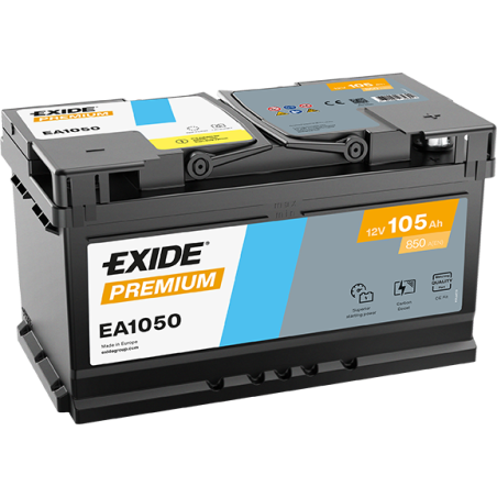 Batterie Voiture EXIDE EA1050 12V 105Ah 850A