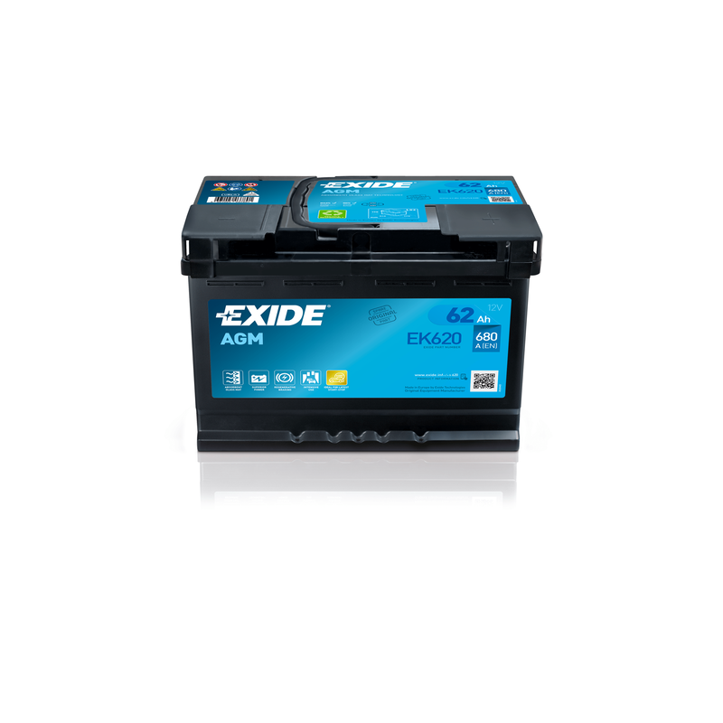 Batterie Voiture Start & Stop EXIDE EK620 12V 62 Ah 680 A