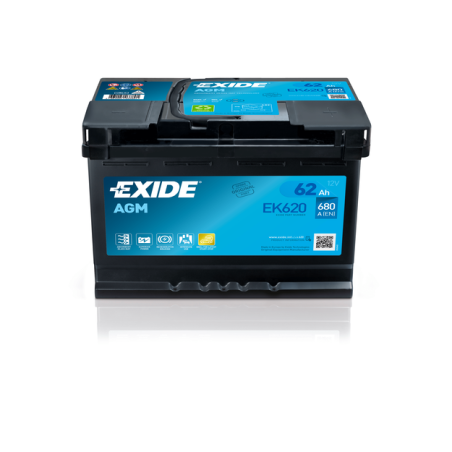 Batterie Voiture Start & Stop EXIDE EK620 12V 62 Ah 680 A