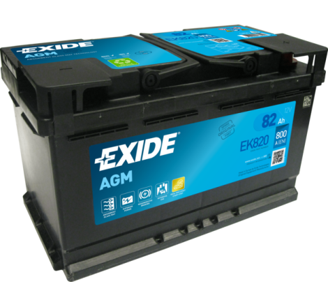 Batterie Voiture Start & Stop EXIDE EK820 12V 82 Ah 800 A