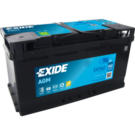 Batterie Voiture Start & Stop EXIDE EK960 12V 96 Ah 850 A