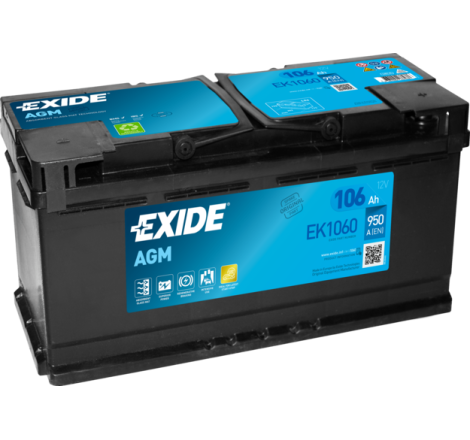 Batterie Voiture Start & Stop EXIDE EK1060 12V 105 Ah 950 A
