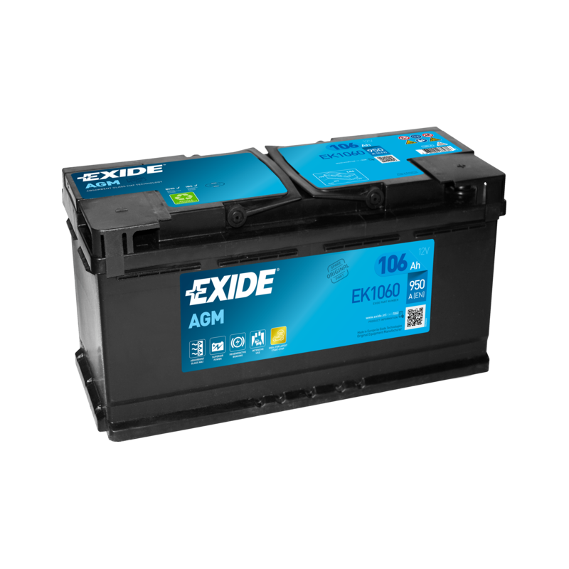 Batterie Voiture Start & Stop EXIDE EK1060 12V 105 Ah 950 A