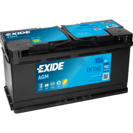 Batterie Voiture Start & Stop EXIDE EK1060 12V 105 Ah 950 A