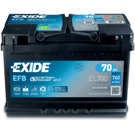 Batterie Voiture EXIDE EL700 12V 70 Ah 760 A