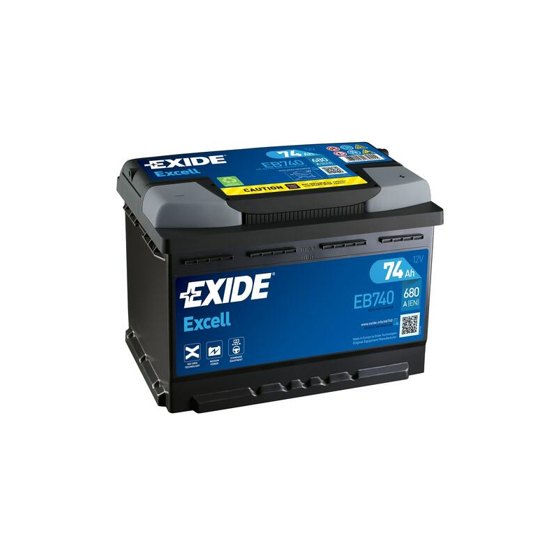 Batterie Voiture EXIDE EB740 12V 74 Ah 680 A