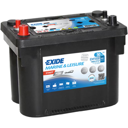 Batterie Bateau EXIDE EM1000 12V 50 Ah 800 A