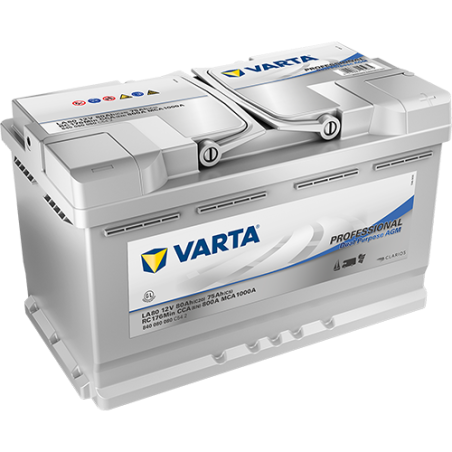 Batterie Camping Car VARTA LA80 12V 80 Ah 800 A