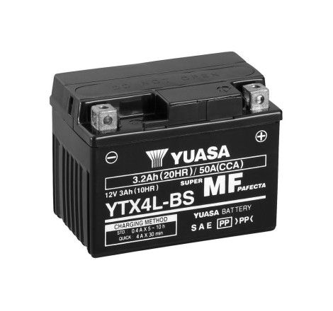 Batterie Moto YUASA YTX4L-BS 12V 3,2 Ah 50 A