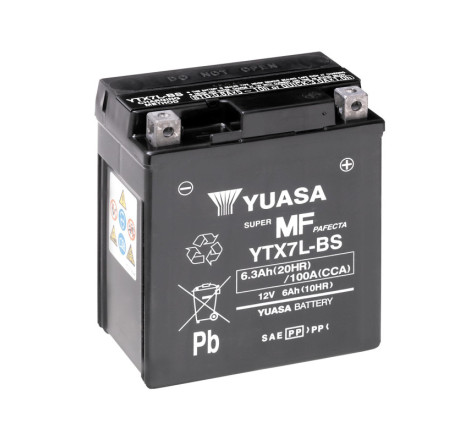 Batterie Moto YUASA YTX7L-BS 12V 6,3 Ah 100 A