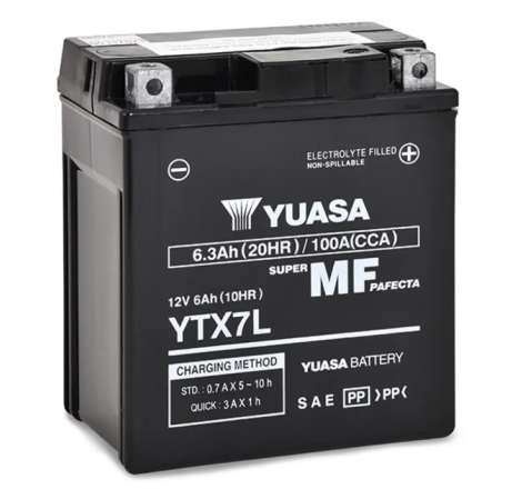 Batterie Moto YUASA YTX7L 12V 6,3Ah 100A