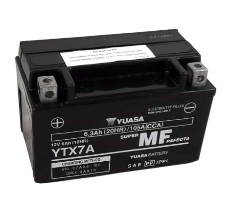 Batterie Moto YUASA YTX7A 12V 6,3Ah 105A