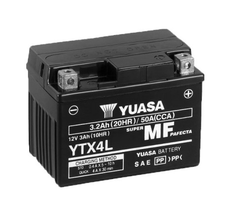 Batterie Moto YUASA YTX4L 12V 3Ah 50A