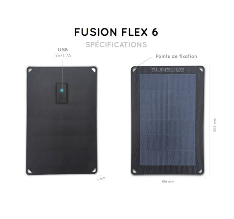 Panneau solaire portable SunSlice Fusion Flex 6W