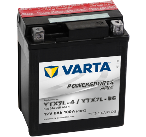 Batterie Moto VARTA YTX7L-4/YTX7L-BS 12V 6Ah 100A