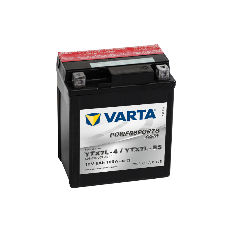 Batterie Moto VARTA YTX7L-4/YTX7L-BS 12V 6Ah 100A