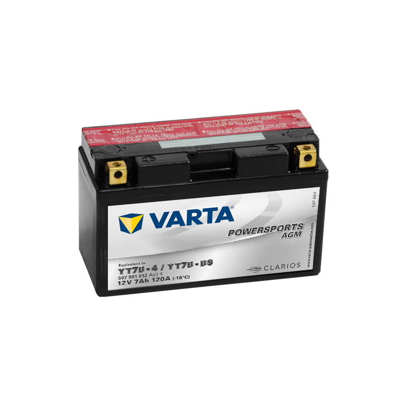 Batterie Moto VARTA YT7B-4/YT7B-BS 12V 7Ah 120A