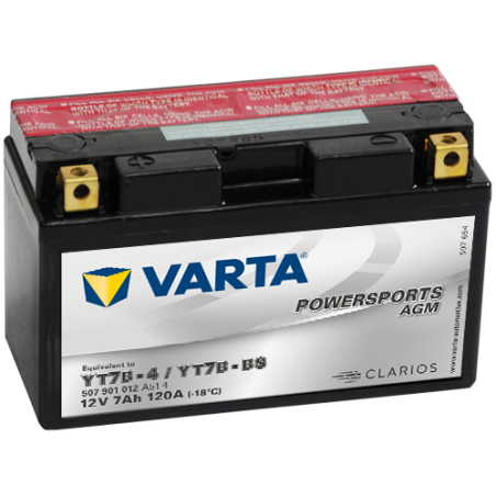 Batterie Moto VARTA YT7B-4/YT7B-BS 12V 7Ah 120A