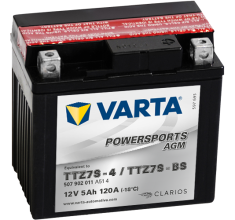 Batterie Moto VARTA TTZ7S-4/YTZ7S-BS 12V 5Ah 120A