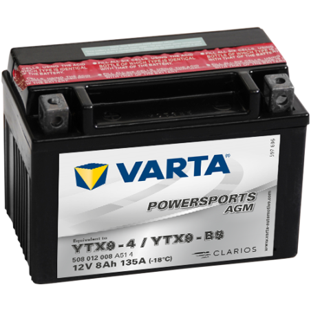 Batterie Moto VARTA YTX9-4/YTX9-BS 12V 8Ah 135A