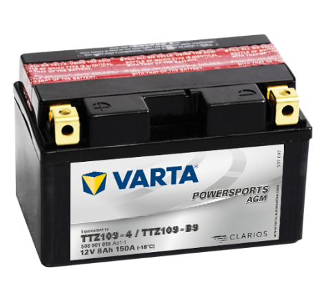 Batterie Moto VARTA TTZ10S-4/TTZ10S-BS 12V 8Ah 150A