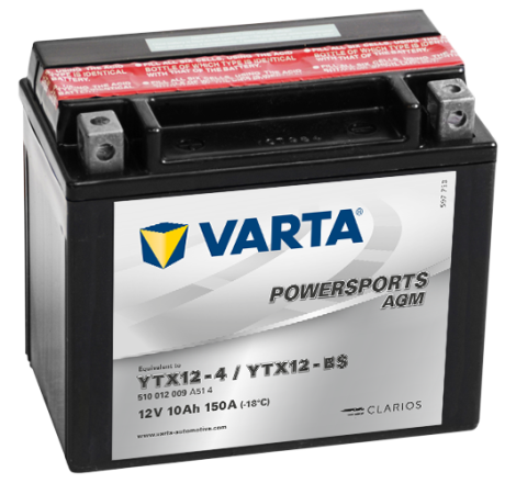 Batterie Moto VARTA YTX12-4/YTX12-BS 12V 10Ah 150A