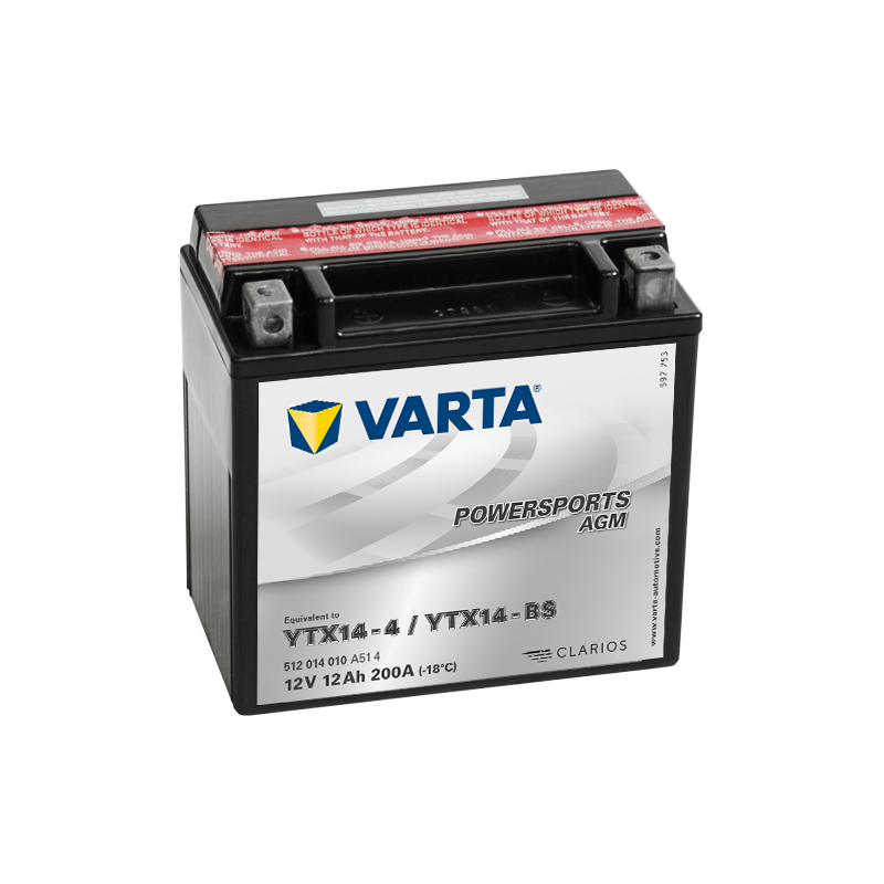 Batterie Moto VARTA YTX14-4/YTX14-BS 12V 12Ah 200A