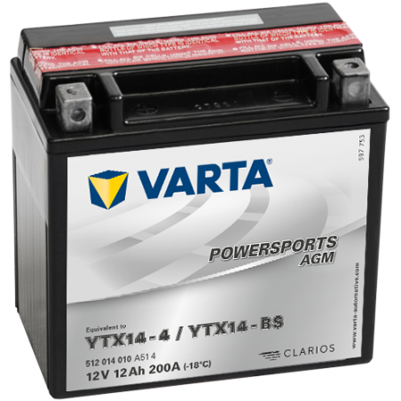 Batterie Moto VARTA YTX14-4/YTX14-BS 12V 12Ah 200A