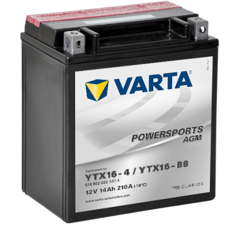 Batterie Moto VARTA YTX16-4/YTX16-BS 12V 14Ah 210A